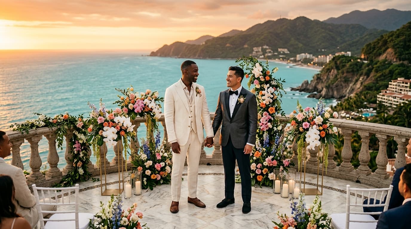Avant-Garde Oceanfront Elegance: Crafting an Artisanal LGBT Wedding on Puerto Vallarta’s South Shore
