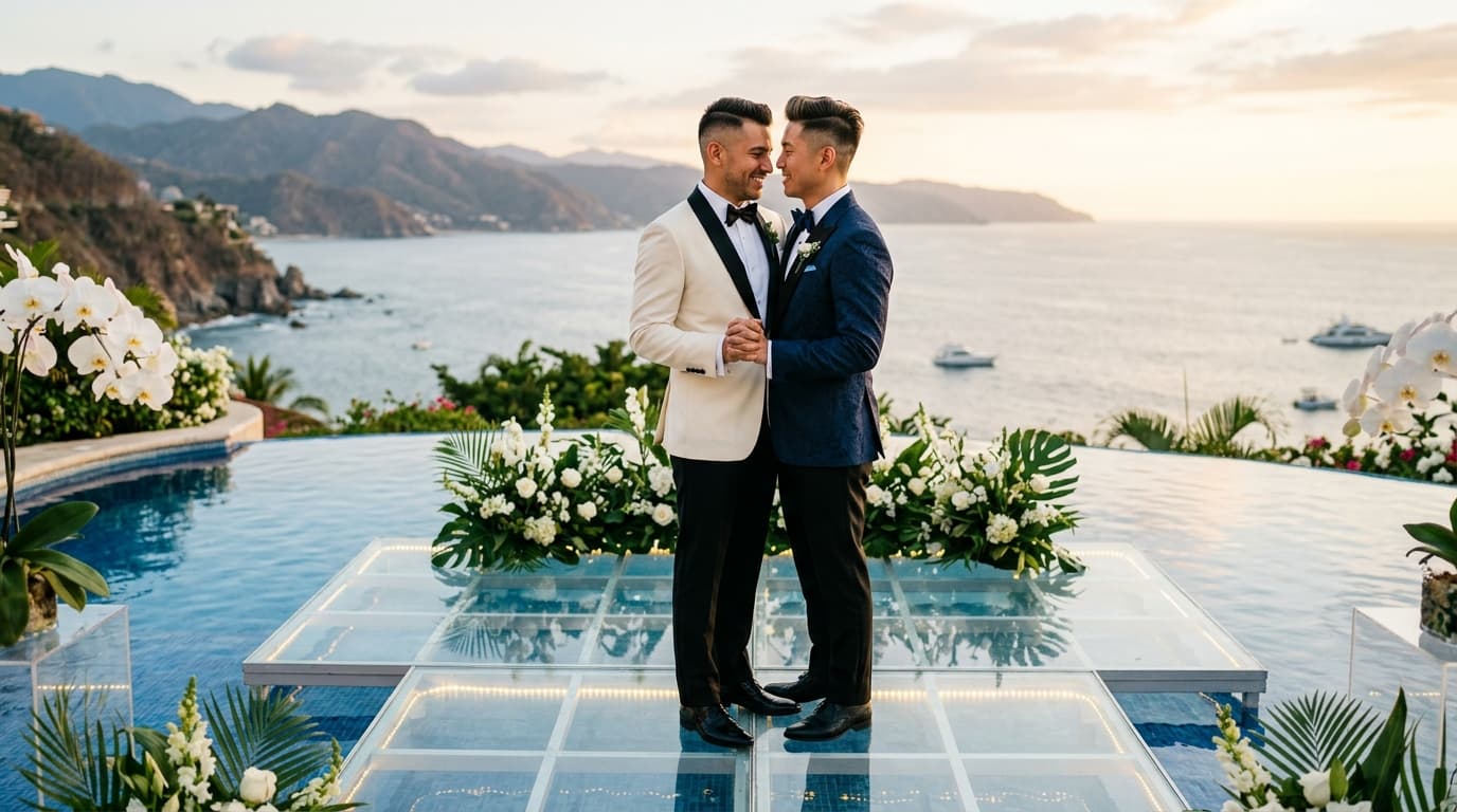 Floating Sanctuary: Engineering Over-Pool Glass Platforms and Liquid Geometry in Puerto Vallarta Villa Weddings