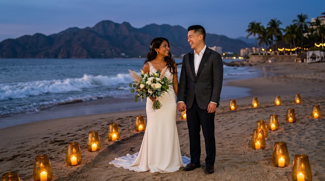 Luminous Shoreline Transitions: Curating High-Design Dusk-to-Midnight Lighting Landscapes for Puerto Vallarta Beach Weddings