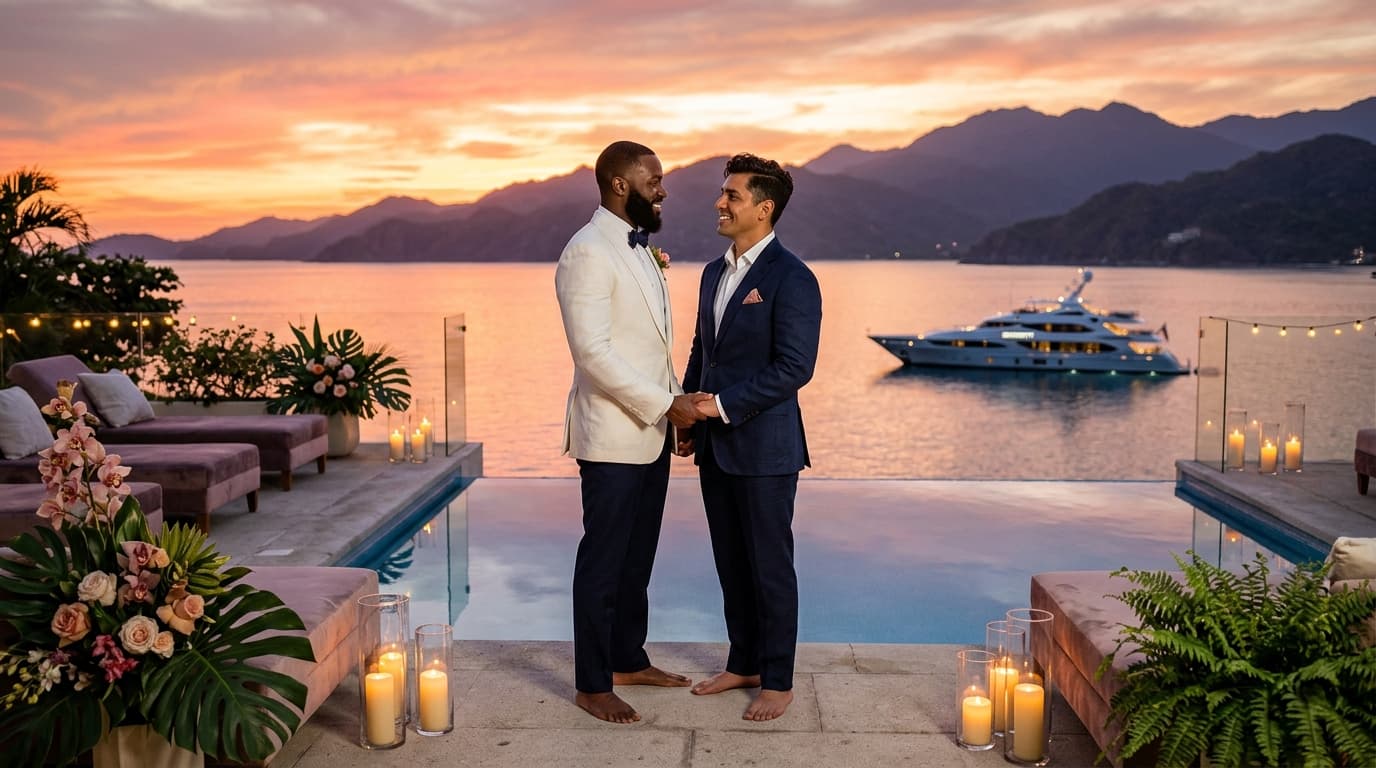Sunset Sail & Cliffside Elegance: Designing a Yacht-to-Estate LGBT Wedding in Puerto Vallarta